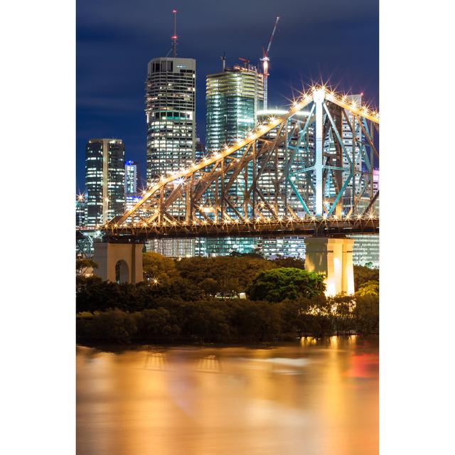 Story Bridge At Night by Oxime - Wrapped Canvas Print Latitude Run Size: 122cm H x 81cm W on Productcaster.