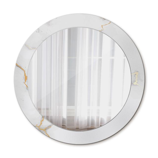 Huldar Round Glass Framed Wall Mounted Accent Mirror in White East Urban Home on Productcaster.