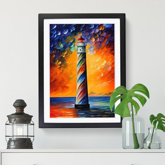 Lighthouse Painted Art Vol.1 - Picture Frame Print Big Box Art Frame Option: Walnut, Size: 64cm H x 46cm W x 2cm D on Productcaster.