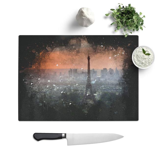 Eiffel Tower Vol.8 Paint Splash Chopping Board East Urban Home Size: 0.4cm H x 20cm W x 28.5cm L on Productcaster.