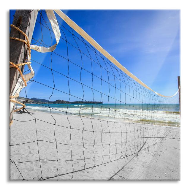 Large Volleyball Net - Unframed Photograph on Glass Highland Dunes Size: 80cm H x 80cm W x 0.4cm D on Productcaster.