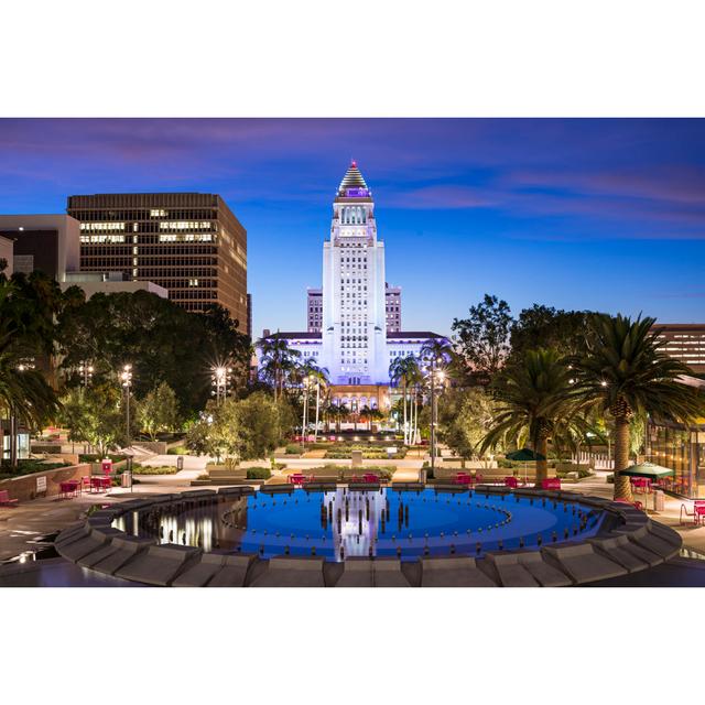 LA City Hall by SeanPavonePhoto - Wrapped Canvas Print 17 Stories Size: 61cm H x 91cm W on Productcaster.