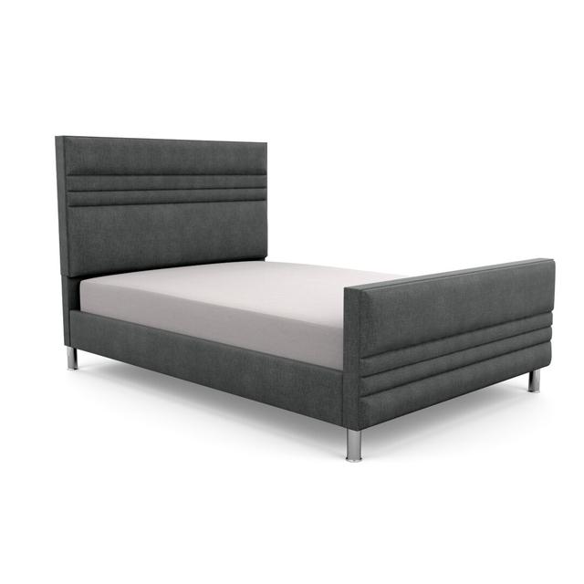 Premium Bowgreave Upholstered Bed Frame Brayden Studio Upholstery Colour: Linen Charcoal, Upholstery Material: Linen, Size: Kingsize (5') on Productcaster.