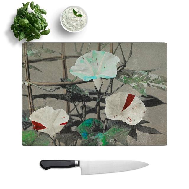 Glass Morning Glory Flowers by Kazumasa Ogawa Chopping Board East Urban Home Size: 39 cm W x 28.5 cm L on Productcaster.