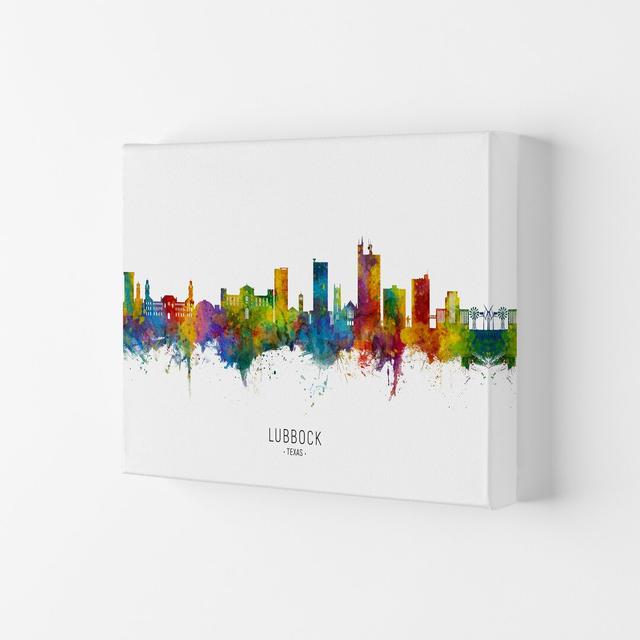 Lubbock Texas Skyline by Michael Tompsett - Graphic Art Print Latitude Run Size: 42cm H x 59.4cm W x 4cm D, Format: Wrapped Canvas on Productcaster.