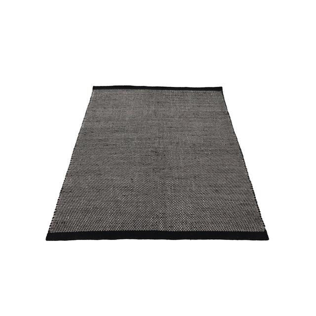 Mona Handwoven Wool and Cotton Black Rug Carpetfine Rug Size: Rectangle 140 x 200cm on Productcaster.