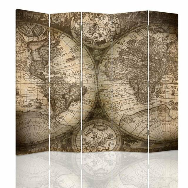 Paravent Ancient World Map mit 5 Paneelen Longshore Tides on Productcaster.