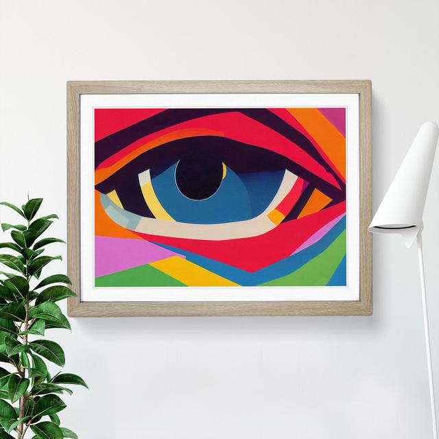 XH1022-2042X Colourful Abstract Eye Vol.5 - Single Picture Frame Print Metro Lane Frame Colour: Oak, Size: 46cm H x 64cm W x 2cm D on Productcaster.