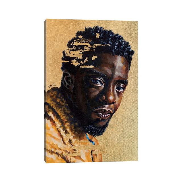 Chadwick Boseman by Jackie Liu - Painting on Canvas George Oliver Size: 101.6cm H x 66.04cm W x 1.91cm D, Format: Wrapped Canvas on Productcaster.