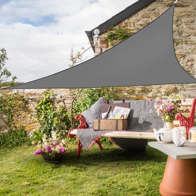 Drumraymond 3.6m x 3.6m Triangular Shade Sail Dakota Fields Colour: Anthracite on Productcaster.