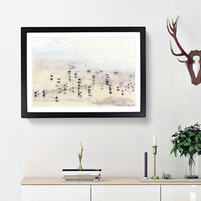 Seagulls upon the Beach - Picture Frame Painting Print East Urban Home Frame Option: Black Framed, Size: 62cm H x 87cm W x 2cm D on Productcaster.