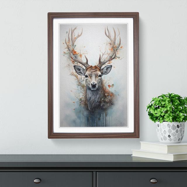 Deer Conceptual - Single Picture Frame Print on Wood Alpen Home Format: Walnut Framed, Size: 46cm H x 34cm W on Productcaster.