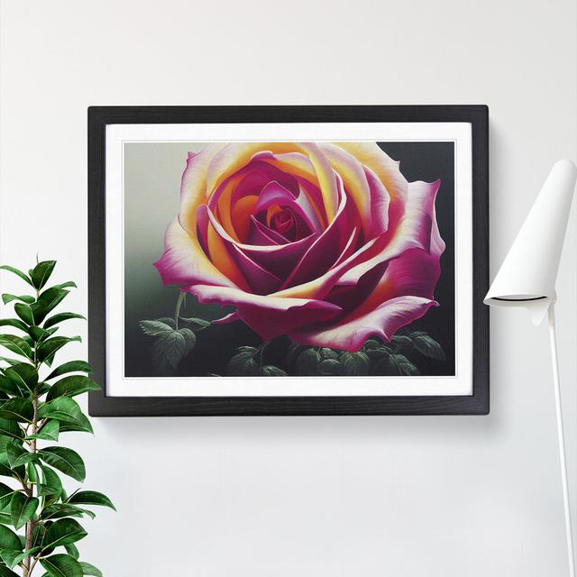 XH1022-7174X Pretty Rose Flower - Single Picture Frame Print 17 Stories Frame Colour: Black Framed, Size: 25cm H x 34cm W x 2cm D on Productcaster.