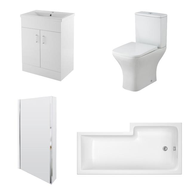 Ava 1700mm Bathroom Suite Premier Bath Configuration: Left-Handed on Productcaster.