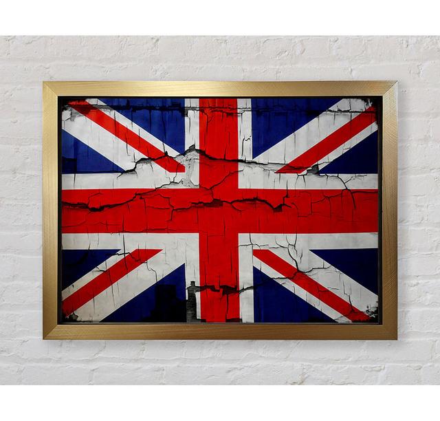 United Kingdom Flag Cracked - Single Picture Frame Art Prints Bright Star Size: 84.1cm H x 118.9cm W x 3.4cm D on Productcaster.