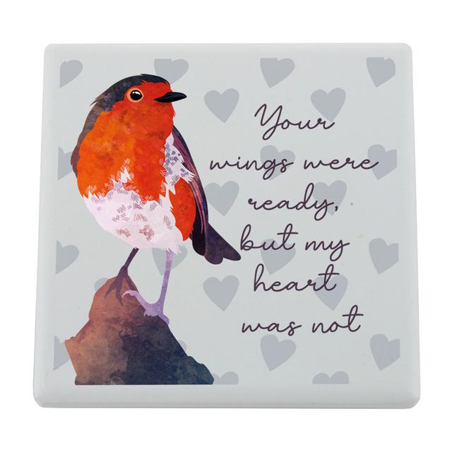 Your Wings Were Ready Festive Robin Christmas Ceramic Block Alleigh Animals Decorative Slates Marlow Home Co. on Productcaster.