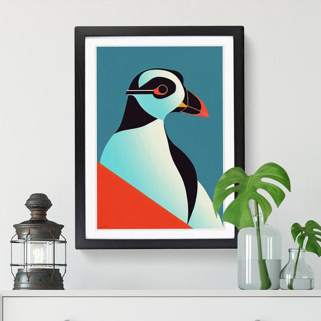 Puffin Art Deco Vol.2 - Single Picture Frame Print ClassicLiving Frame Option: Black, Size: 64cm H x 46cm W x 2cm D on Productcaster.