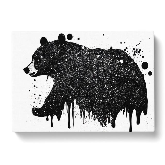 Bear Splatter Abstract - Wrapped Canvas Graphic Art Alpen Home Size: 40cm H x 60cm W x 3cm D on Productcaster.