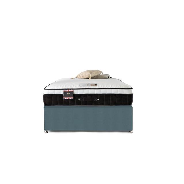 Aspelare Memory Foam Divan Bed Fairmont Park Storage Type: 2 Drawers, Size: Double (4'6), Colour: Sky Plush Velvet on Productcaster.