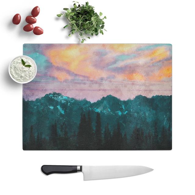 Tempered Glass Mountain Divide Chopping Board East Urban Home Size: 20 cm x 28.5 cm on Productcaster.