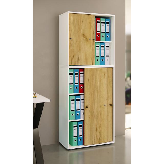 Amrei Storage Cabinet Latitude Run Colour: White/Natural on Productcaster.