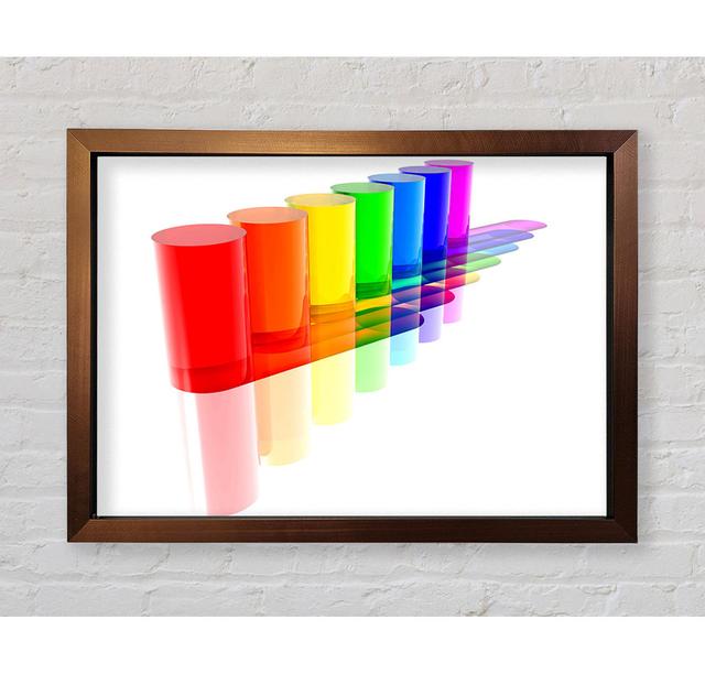 Rainbow Tubes Framed Print Wall Art Ivy Bronx Size: 84.1cm H x 118.9cm W x 3.4cm D, Format: Bronze Framed Paper on Productcaster.