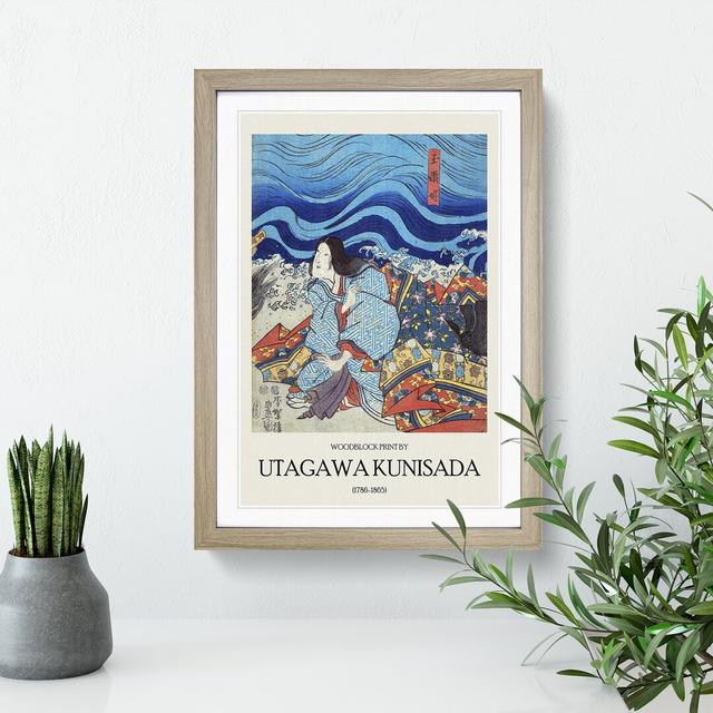 Crashing Waves by Utagawa Kunisada - Picture Frame Graphic Art East Urban Home Size: 65cm H x 48cm W x 2cm D, Frame Option: Oak Framed on Productcaster.