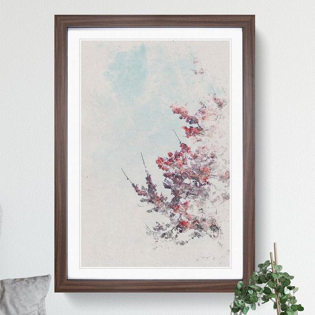 Branches of a Cherry Blossom Tree Watercolour - Picture Frame Graphic Art on MDF East Urban Home Size: 65cm H x 48cm W x 2cm D, Frame Option: Walnut on Productcaster.