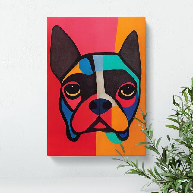 Pug Dog Abstract - Wrapped Canvas Graphic Art Latitude Run Size: 60cm H x 40cm W, Format: Wrapped Canvas on Productcaster.