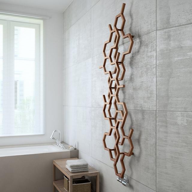 Hex Vertical Designer Radiator 1700Hx573W Terma Radiator Colour: Copper on Productcaster.