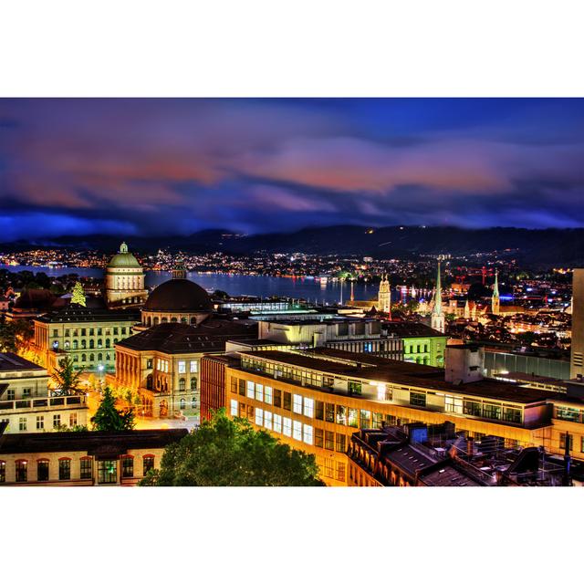 Zurich By Night - Wrapped Canvas Art Prints 17 Stories Size: 40cm H x 60cm W x 1.8cm D on Productcaster.