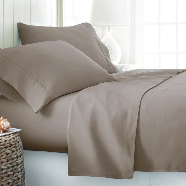 200 Thread Count Cotton Blend Percale Duvet Quilt Cover With Pillow Case Symple Stuff Size: Double Duvet Cover + 2 Standard Pillowcases, Colour: Grey on Productcaster.