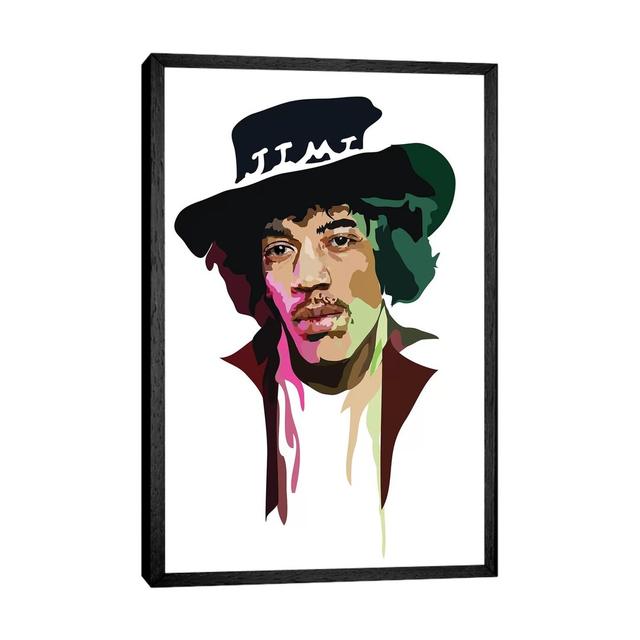 Jimi Hendrix by Anna Mckay - Print on Canvas Ebern Designs Format: Black Framed, Size: 66.04cm H x 45.72cm W x 3.81cm D on Productcaster.