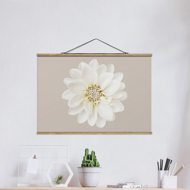 Wandbild Dahlia White Taupe Pastel Centered Mercer41 Größe: 66,5 cm H x 100 cm B x 0,3 cm T on Productcaster.