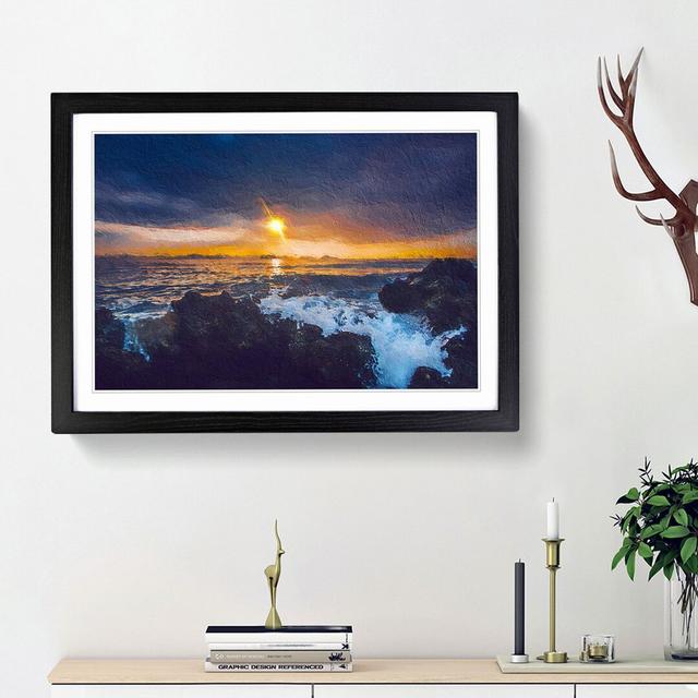 Sunset over the Ocean - Picture Frame Painting Print East Urban Home Frame Option: Black Framed, Size: 27cm H x 36cm W x 2cm D on Productcaster.