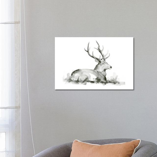 Recumbent Stag I by Jacob Green - Wrapped Canvas Graphic Art Alpen Home Size: 45.72cm H x 66.04cm W x 1.905cm D on Productcaster.