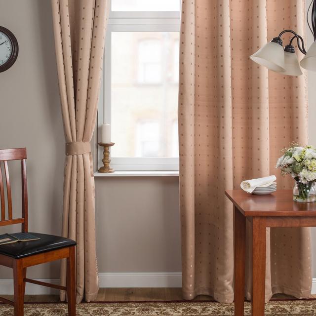 Letanosky Eyelet Sheer Curtains (Set of 2) Latitude Run Panel size: 167 W x 137 D cm, Colour: Latte on Productcaster.