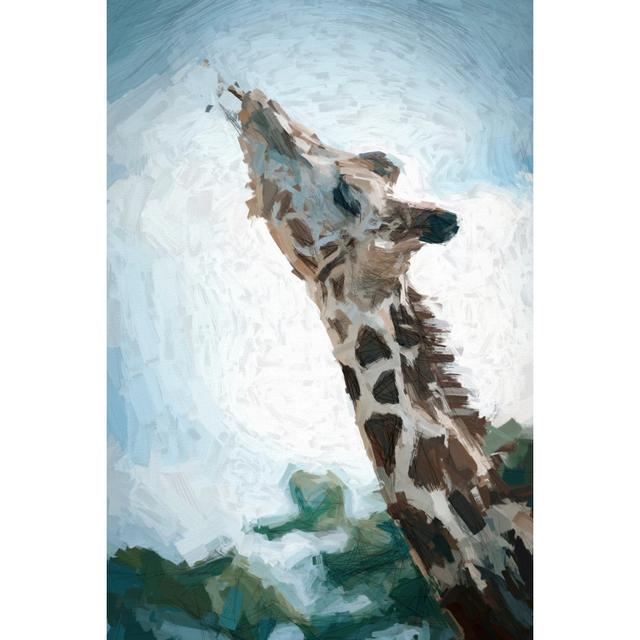 Giraffe On Blue - Wrapped Canvas Painting Latitude Vive Size: 46cm H x 30cm W x 3.8cm D on Productcaster.