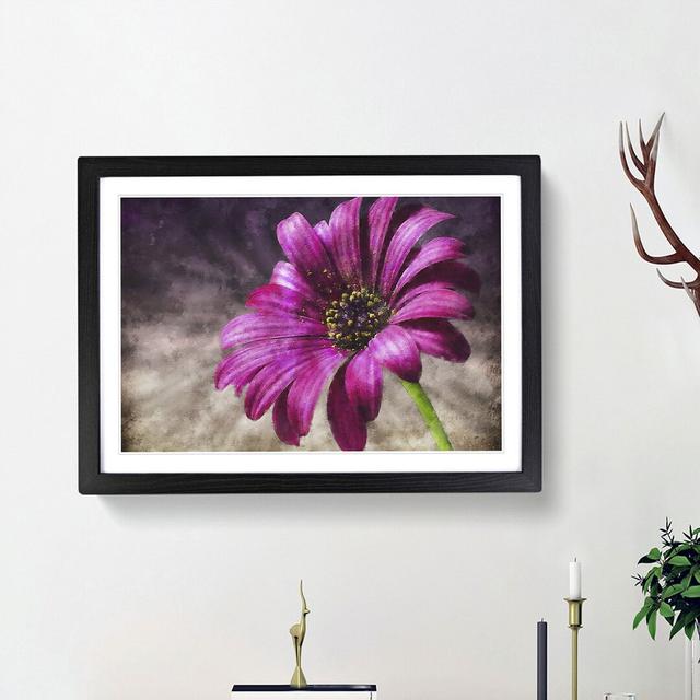 Purple Daisy - Picture Frame Painting Print East Urban Home Size: 62cm H x 87cm W x 2cm D, Frame Option: Black Framed on Productcaster.