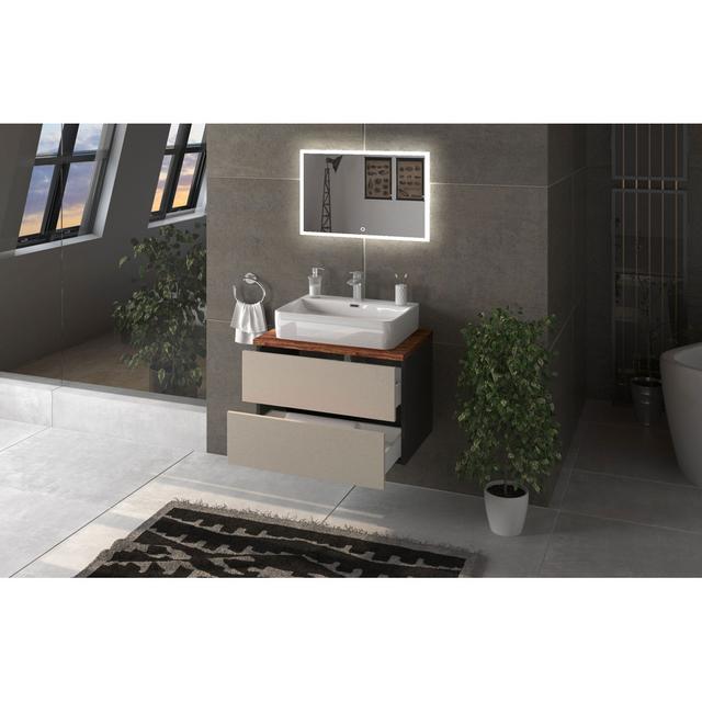 Vallee Bathroom Furniture Suite Brayden Studio Furniture Finish: Anthracite/Cream/Vintage navy on Productcaster.