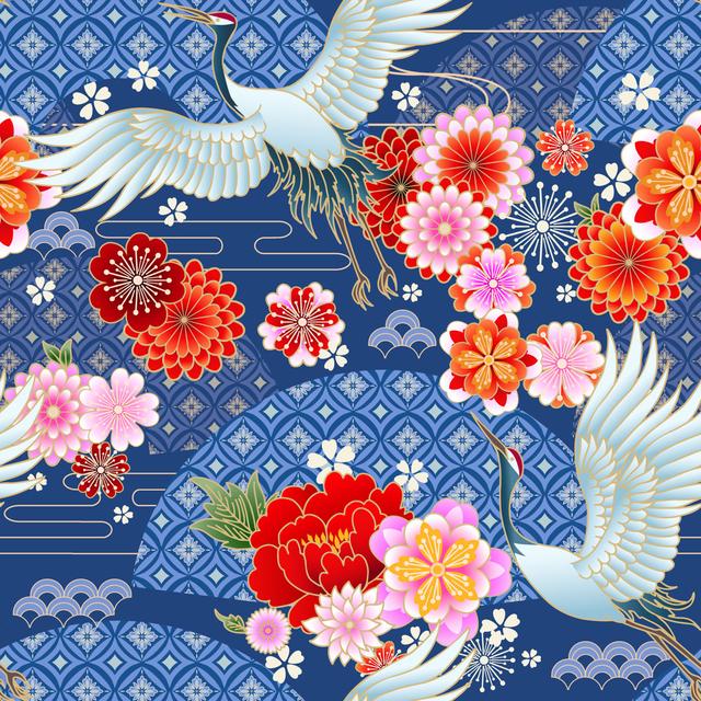 Spring Japanese Pattern by Maria Rytova - Wrapped Canvas Print Latitude Vive Size: 51cm H x 51cm W on Productcaster.