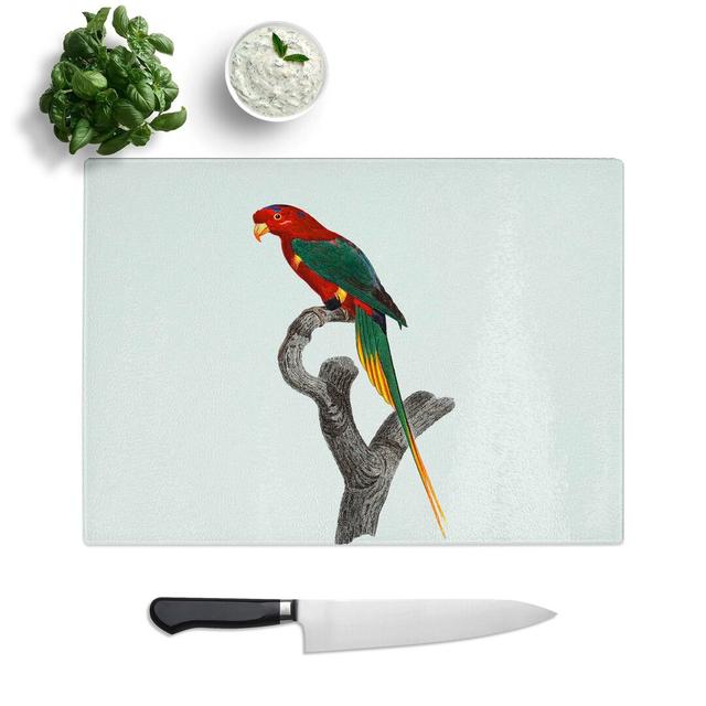 Tempered Glass Papuan Lorikeet by F. Levaillant Chopping Board East Urban Home Size: 39 cm W x 28.5 cm L on Productcaster.