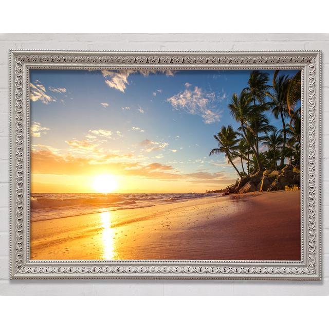 Sunset On The Beach Sand Framed Print Bright Star Size: 29.7cm H x 42cm W x 3cm D on Productcaster.