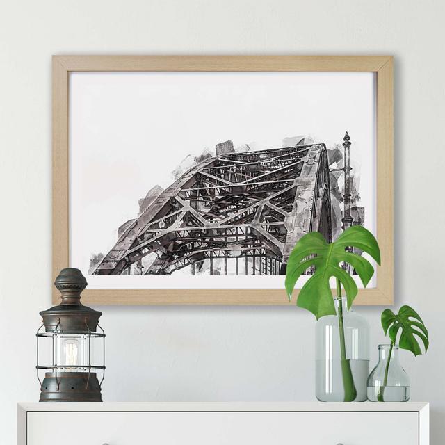 Tyne Bridge In Gateshead Newcastle - Single Picture Frame Painting East Urban Home Size: 24cm H x 33cm W x 2cm D, Frame Option: Oak on Productcaster.