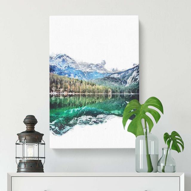 Lake Tovel In Trentino Italy In Abstract - Wrapped Canvas Print East Urban Home Size: 76cm H x 50cm W x 3cm D on Productcaster.