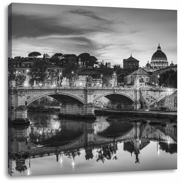 Leinwandbild Rom an der Tiber in Richtung Kathedrale St. Peter East Urban Home Größe: 60 cm H x 60 cm B on Productcaster.