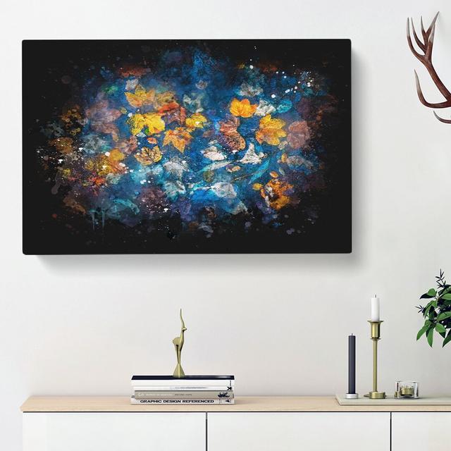 Multi Coloured Autumn Leaves - Wrapped Canvas Painting Print East Urban Home Size: 35cm H x 50cm W x 3cm D on Productcaster.