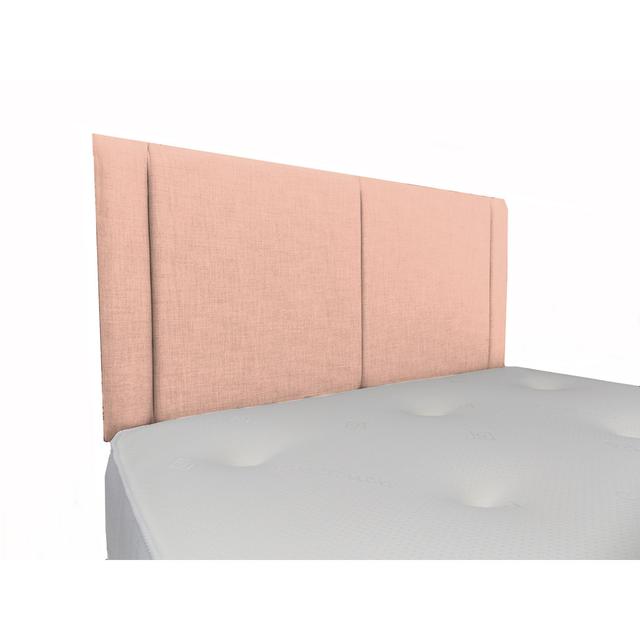 Edrina Canica Linen Upholstered Headboard Ebern Designs Upholstery: Plush Velvet, Colour: Pink, Size: Single on Productcaster.