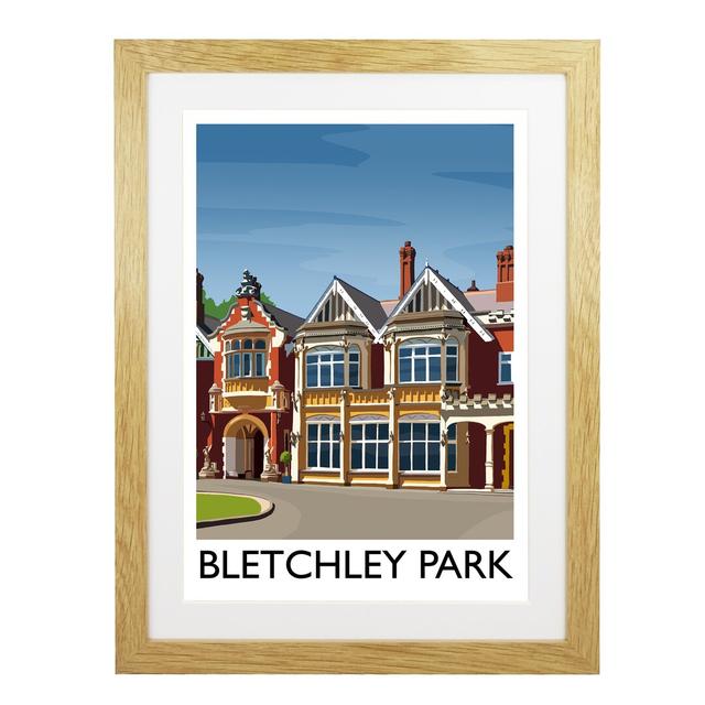 'Bletchey Park Portrait' - Graphic Art Print on Paper 17 Stories Size: 50cm H x 40cm W x 3cm D, Frame Option: Oak Framed on Productcaster.