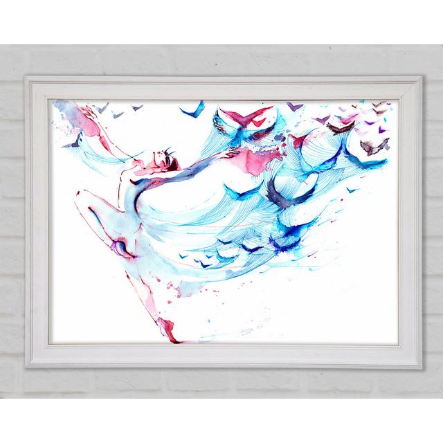 Blue Pink Ballerina 3 Framed Print Ivy Bronx Size: 59.7cm H x 84.1cm W x 1.5cm D on Productcaster.